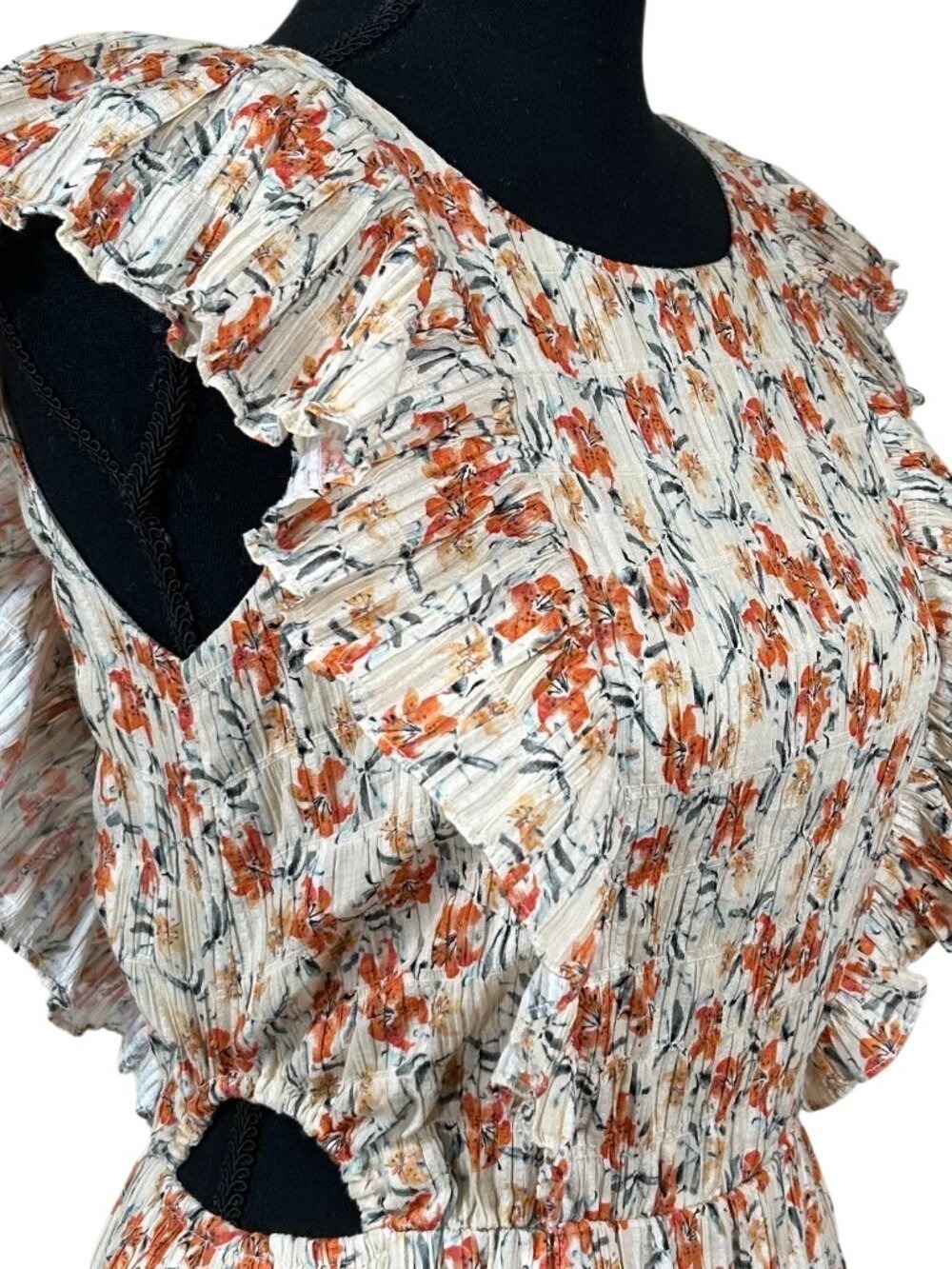 Minkpink Urban Outfitters NWT Floral Ruffle Sleeveless Dress Size XS - Picture 4 of 13